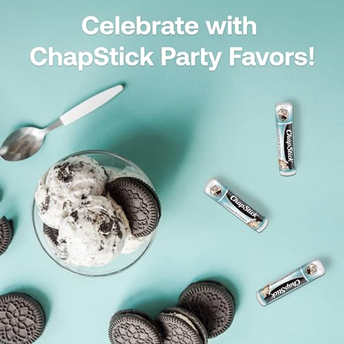 ChapStick Ice Cream Social Cookies & Cream Lip Balm, 12-Pack Party Favor