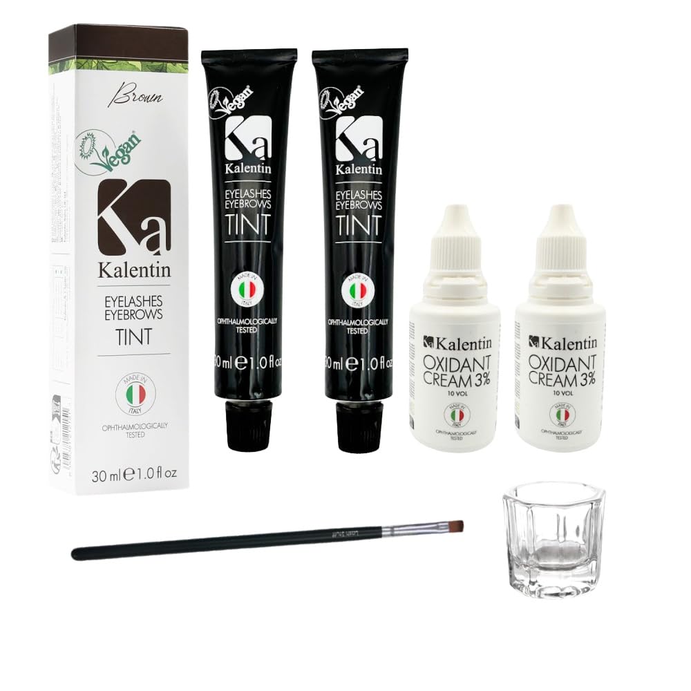 Kalentin Eyebrow Color 2-Pack with 2 Developers - Deep Black Tint