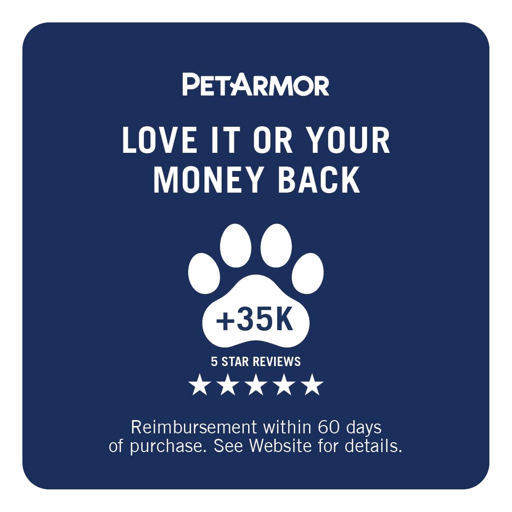 PetArmor Plus Flea and Tick Prevention for Dogs, Small Dog Flea and Tick Treatment, 3 Doses, Waterproof Topical, Fast Acting (5-22 lbs)