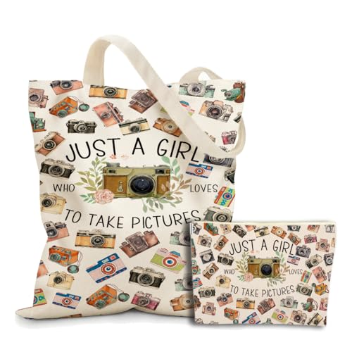 Canvas Tote Bag and Cosmetic Pouch Set for Photographers