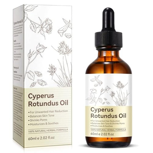 Cyperus Rotundus Oil for Hair Removal, Natural for Reducing Body Hair Growth, Reducing Body Hair Growth, Shrink Pores, Reduces Unwanted Hair Growth, Suitable for All Skin Types - 2.02 Fl Oz