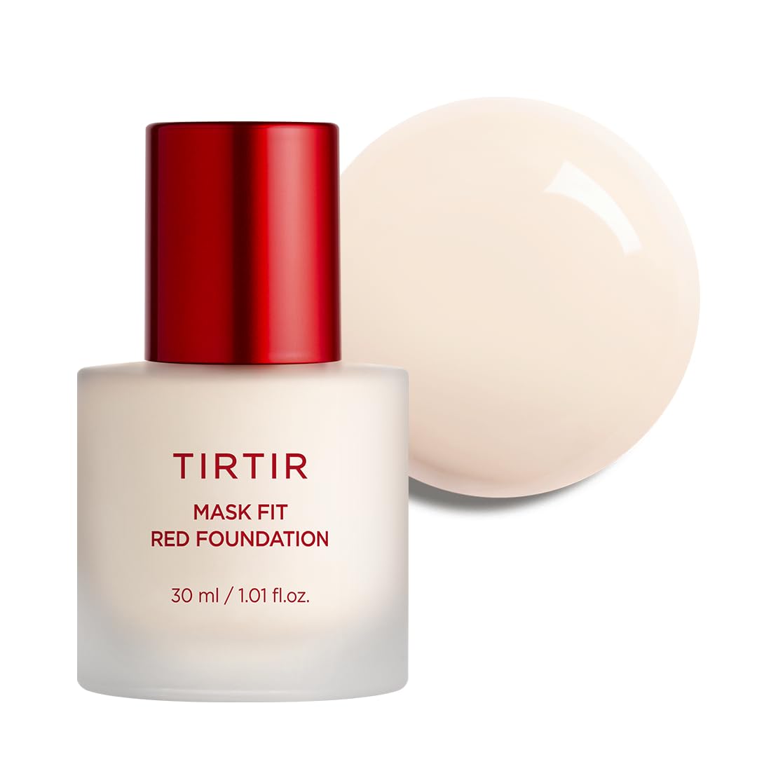TIRTIR Mask Fit Red Foundation - Long Lasting Flawless Coverage, Hydrating & Pore-Blurring | #21N Ivory, 1.01 Fl Oz