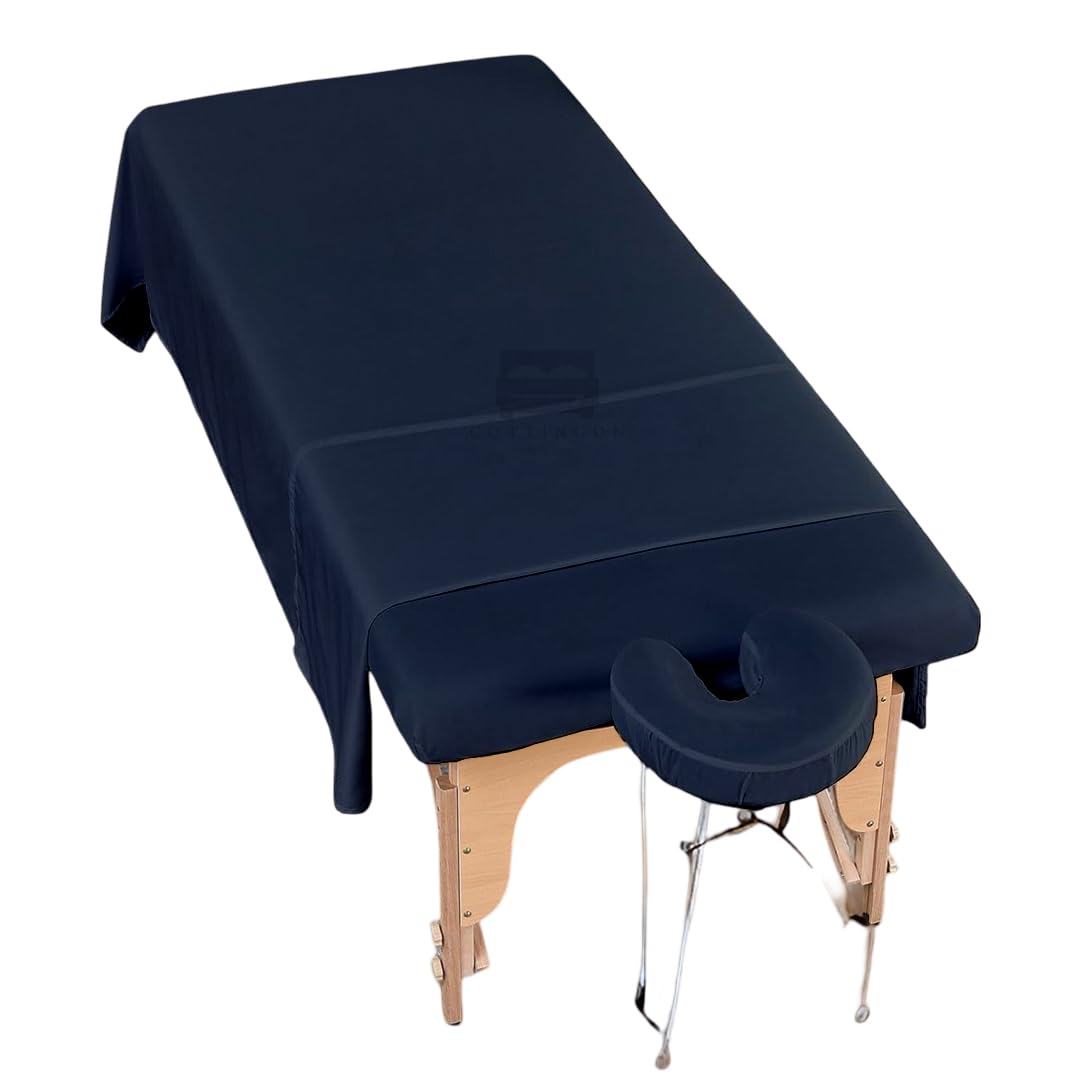 Cottingon 3 Piece Massage Table Sheet Set - 100% Brushed Microfiber, Wrinkle-Free | Fits 36" x 77" Massage Beds, Burgundy