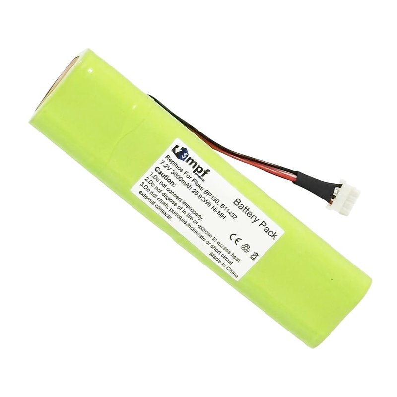 MPF Products 3600mAh BP190, BP-190, B11432 Battery Replacement Compatible with Fluke ScopeMeter 192, 192B, 196, 196B, 196C, 199, 199B, 199C, Analyzer 433, 434, 435