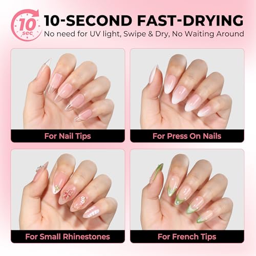 Luckyfairy Super Strong Nail Glue - 5 Pcs Quick-Drying Gel for Press-On Nails