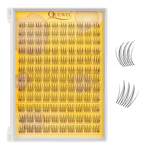 QUEWEL Aurora Lash Clusters 120pcs Natural C Curl False Eyelashes - 1-Lash-Aurora