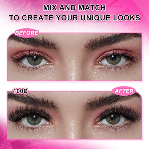 MilyBest 100D Lash Clusters Kit | 10-18mm D Curl Eyelash Extensions