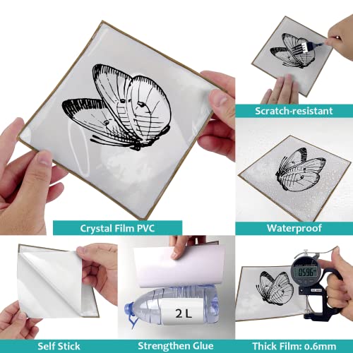 Alwayspon Peel and Stick Vinyl Tile Stickers - 10 Pcs Floral Decals for Kitchen & Bathroom