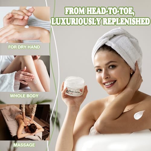 Thaluna DIY Body Butter Kit for Dry Skin – Shea Butter with Almond Oil, Vitamin E & Essential Oil