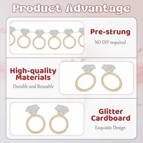 Glitter Ring Banner for Bachelorette & Bridal Shower Decor