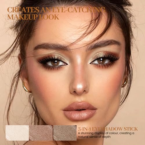 LuLuTone 3-Color Gradient Eyeshadow Stick - Long Lasting & Waterproof