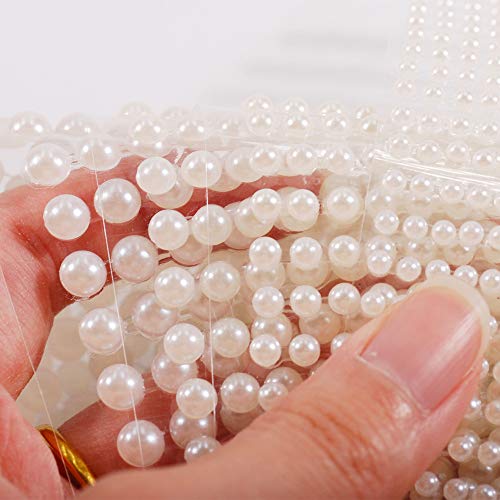 RUSTAMM White Pearl Face & Nail Rhinestones 3D Self-Adhesive Gems for Body Art & DIY Jewelry