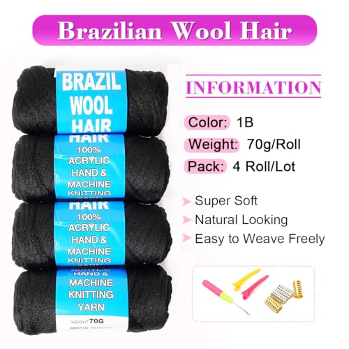 100% Brazilian Wool Hair Acrylic Yarn for African Braids/Senegalese