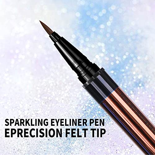 Music Flower Waterproof Liquid Eyeliner Pen Light Brown Metallic Shimmer, Precise Winged Look