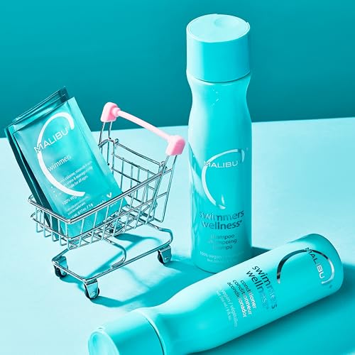 Malibu C Swimmers Wellness Clarifying Shampoo for Chlorine & Hair Build Up - Adults & Kids Swim Shampoo to Help Protect Against Pool Element Damage, Retain Moisture, Restore Shine & Texture (9 oz)