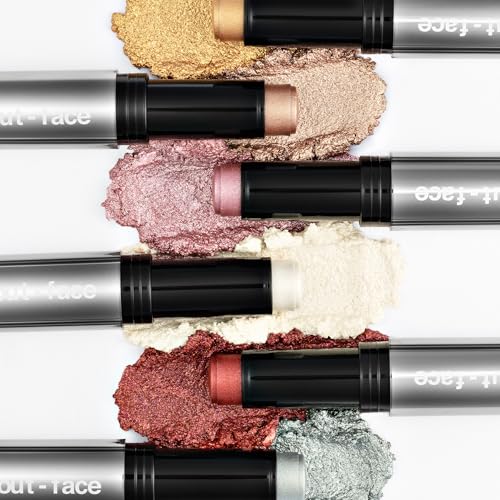 about-face Doves Cry Cooling Chromes Highlighter - Shimmer Stick for Face & Eyes, White, 0.31oz