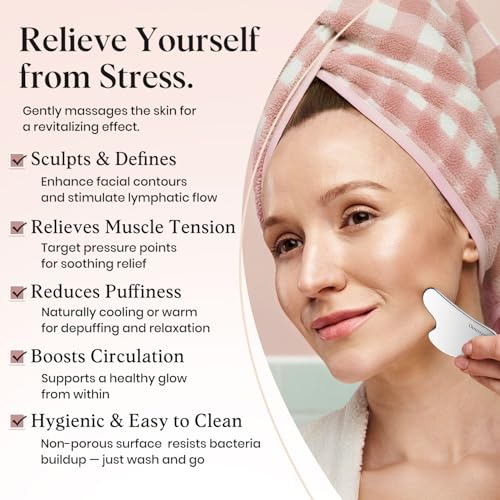 Stainless Steel Gua Sha Tool for Lymphatic Drainage & Facial Contouring