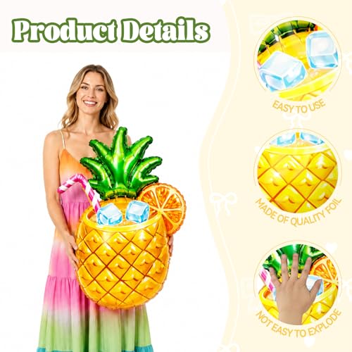 Tropical Balloon Set - 6 Large Foil Balloons for Summer Parties