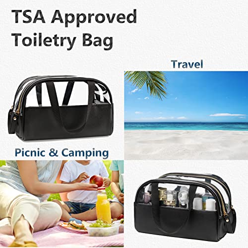 Ethereal Black Clear Makeup Bag Large TSA Approved Toiletry Organizer for Women