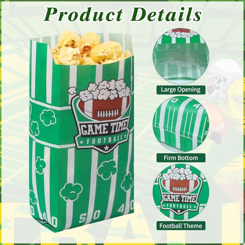 600 Football Popcorn Bags - 1 Oz Paper Snack Bags for Parties