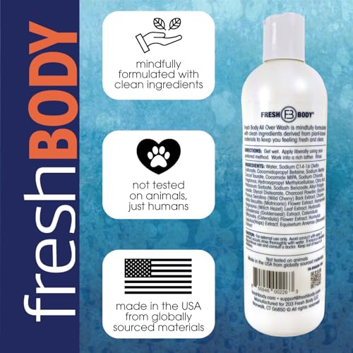 Fresh Body FB All Over Wash Citrus Vanilla 10.8oz Pack of 2 - 2-in-1 Body & Hair Cleanser for Men & Women