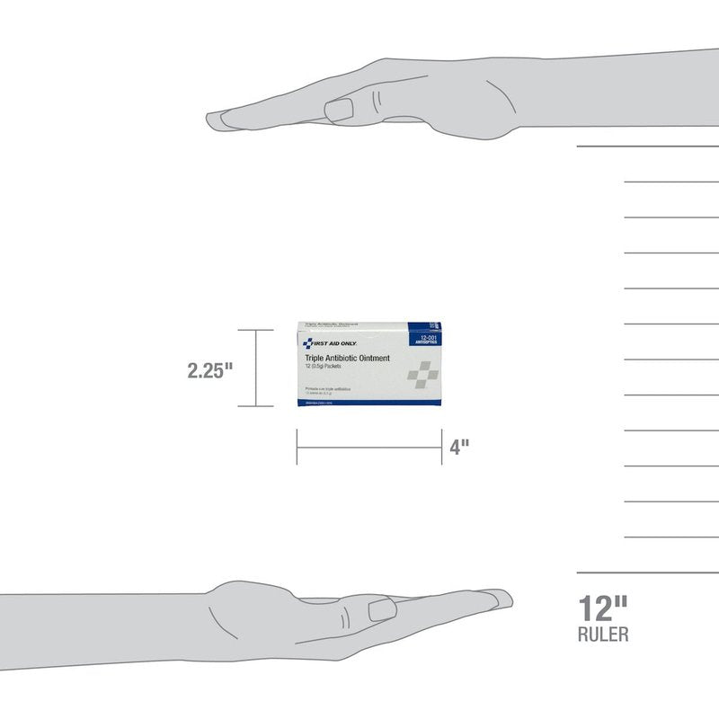 First Aid Only 12-001 Triple Antibiotic Ointment Packet (Box of 12)
