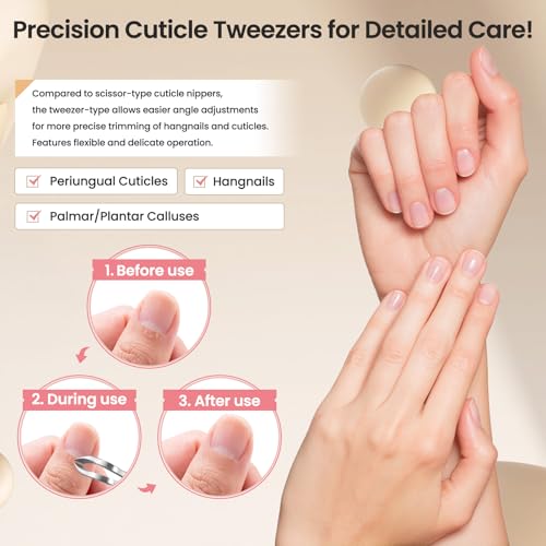Professional Mini Cuticle Trimmer Tweezers - Precision Nail & Hangnail Care