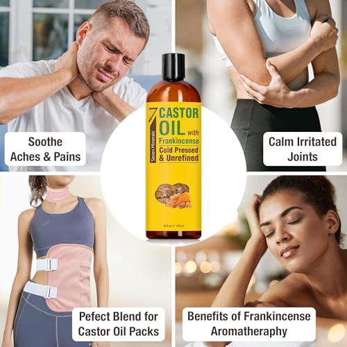 Seven Minerals Cold Pressed Castor Oil with Frankincense, 16 fl oz