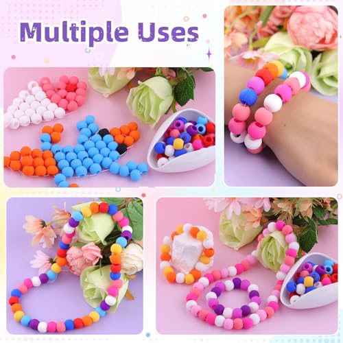 TINKRSTUFF 120Pcs Purple Mix Silicone Hair Beads Kit - 14mm