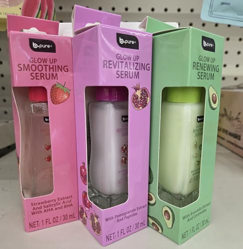 B.pure Glow Up Facial Serum Set - Smoothing, Revitalizing & Renewing Trio