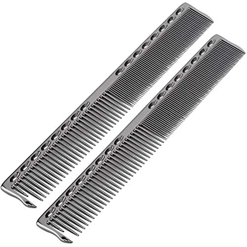 Tomotato 2-Piece Stainless Steel Hair Cutting Comb for Barber and Salon Use