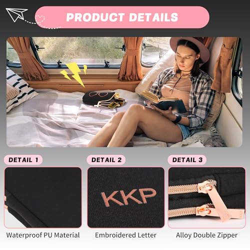 Black Double Eyeglass Case | Sunglasses Case with 2 Compartments