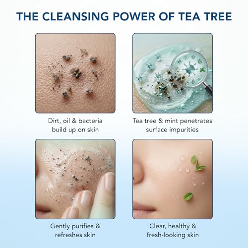 Botanic Hearth Tea Tree Mint Face Wash - 16 Fl oz, Deep Cleansing