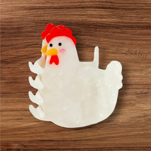 Cute White Chicken Hair Claw Clip - Perfect Gift for Chicken Lovers