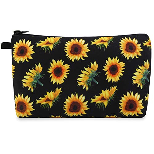 MAGEFY Waterproof Sunflower Makeup Bag for Travel & Storage