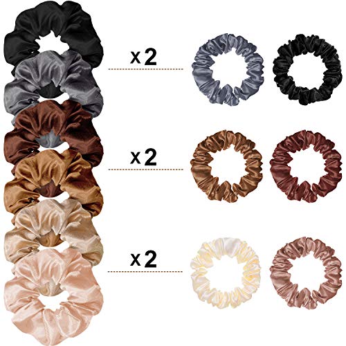WILLBOND 24 Pack Satin Hair Scrunchies - Soft Elastic Ponytail Holders