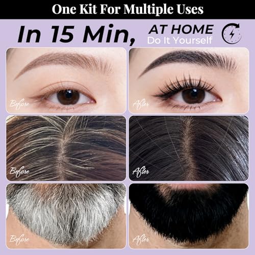 PERMANIA Lash & Brow Color Kit - Natural Black, 5 Applications