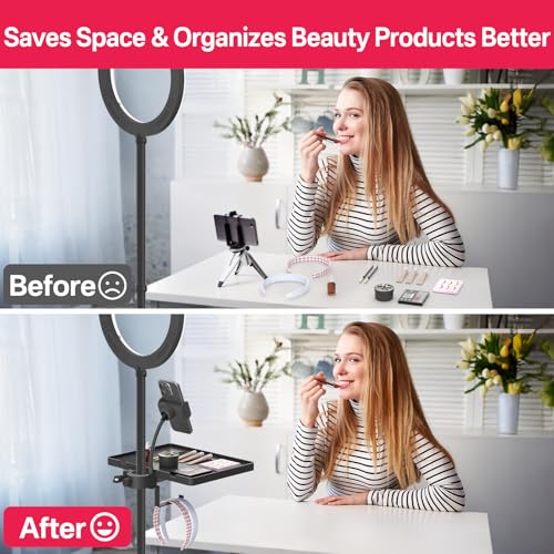 Plastic Adjustable Lash Tray Holder for Ring Light with Phone Holder