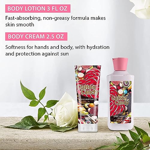 Cotton Candy Bath & Body Gift Set - 4-Piece Travel Size Spa Collection