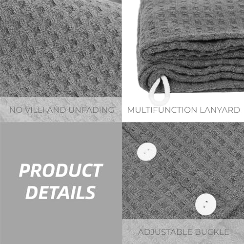 MaopaoBeauty Waffle Microfiber Hair Towel - Quick Dry & Anti-Frizz