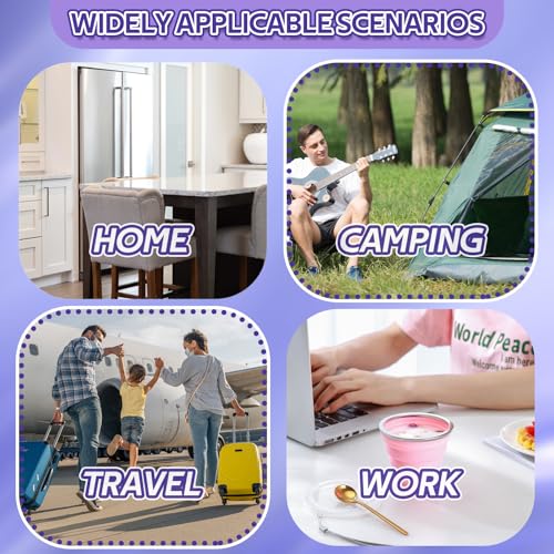 Vporui Purple Collapsible Travel Toothbrush Case & Cup Set - Portable Oral Care