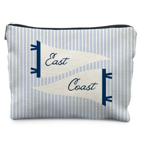 Elpwk Coastal-East Coast Nautical Striped Makeup Bag for Women - Beach & Travel Organizer
