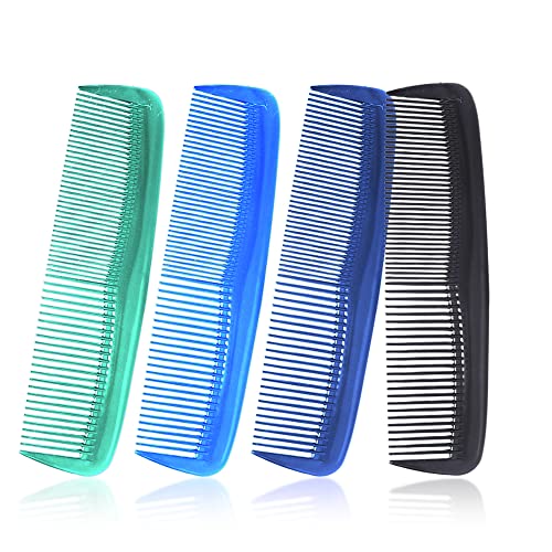 Soft 'N Style 4-Pack Durable Hair Combs Set - Fine & Wide Tooth