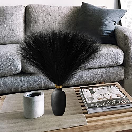 Black Pampas Grass Decor - 6PCS Faux 17.7 Inch Vase Filler
