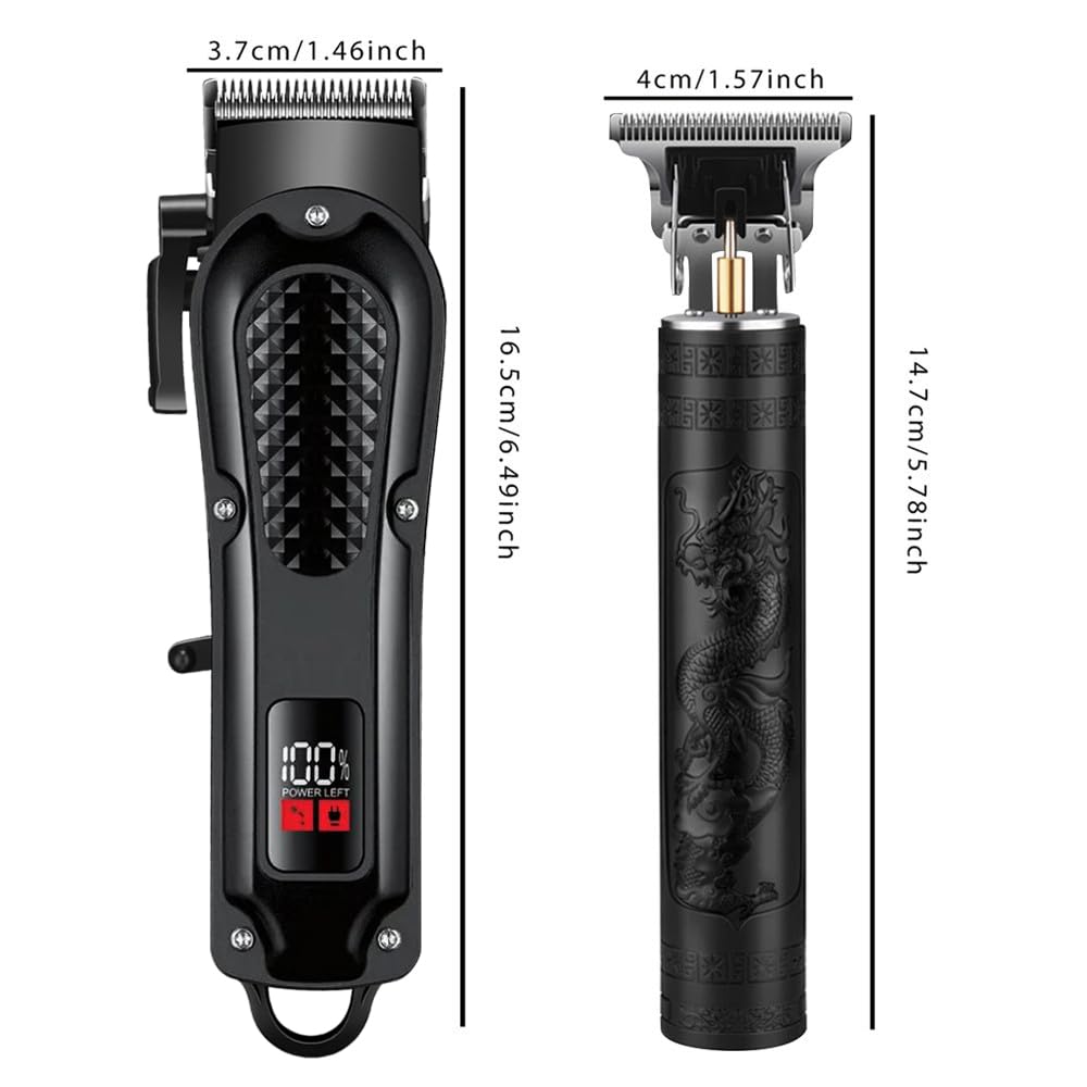 OIYO Cordless Hair Clippers for Men, Self Haircut Kit for Men Electric Clippers and Trimmers, Grooming Rechargeable Beard Trimmer with Adjustable Blade & LCD Display, Hair Cutting Tools for Home use