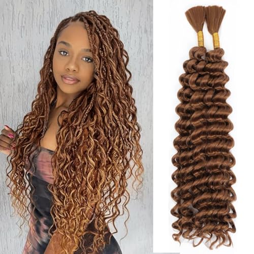 WIGICD 20-Inch Deep Wave Bulk Braiding Hair - Synthetic & Human Hair Mix