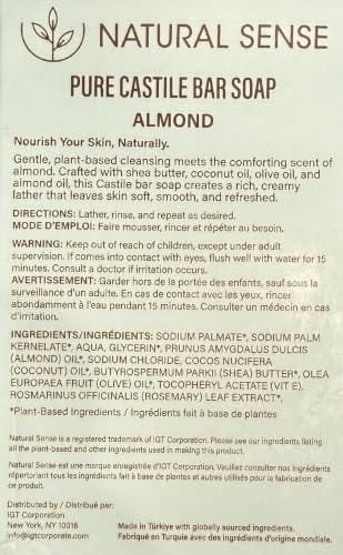 Natural Sense Almond Castile Soap – Plant-Based, Sulfate-Free, 5 oz