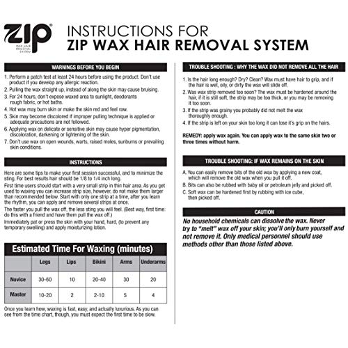 Zip Wax Hot Wax Hair Remover 7 Oz - Strip Free, Beeswax Formula
