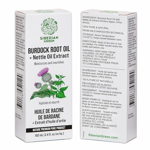 Siberian Green Burdock Oil & Nettle Oil Extract for Hair Growth - 100ml