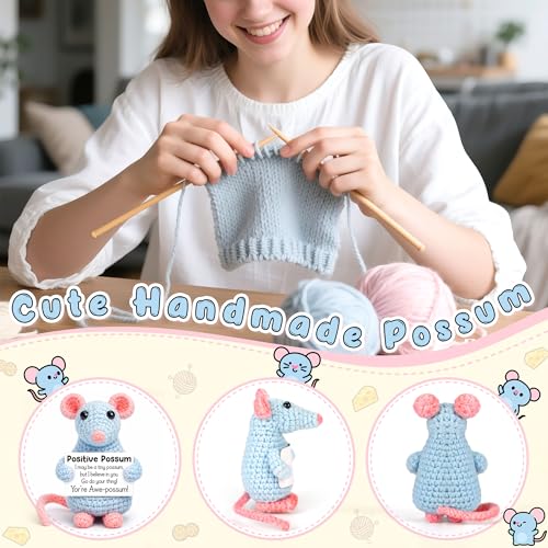 Positive Crochet Possum - Inspirational Back to School Gift